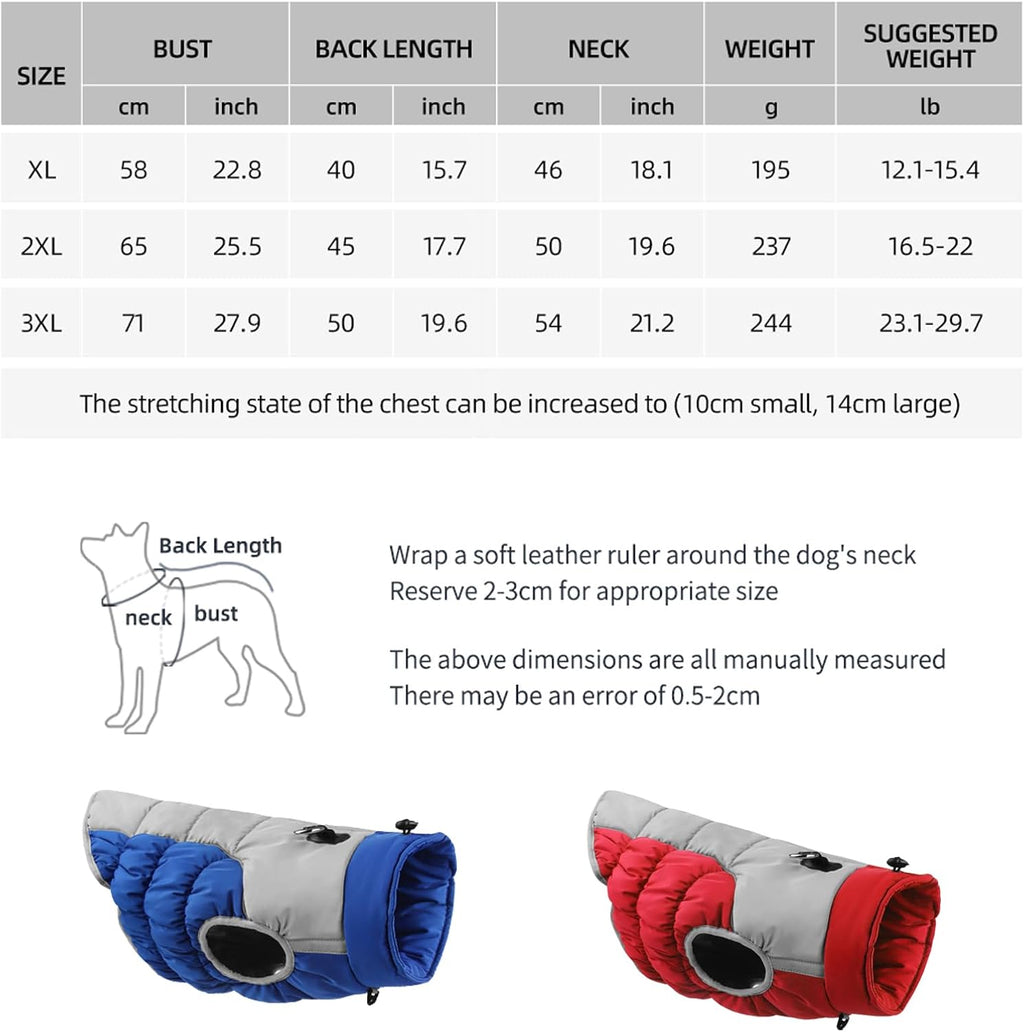 Winter Waterproof Dog Coat for Medium to Large Breeds