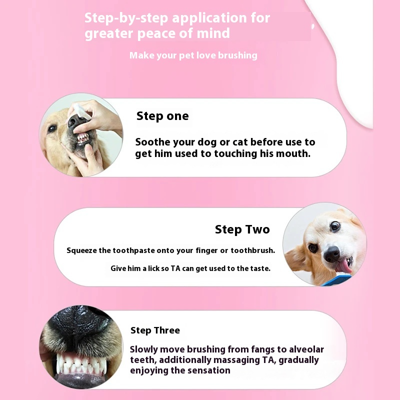 Enzymatic Pet Dental Care Kit with Soft Silicone Brushes