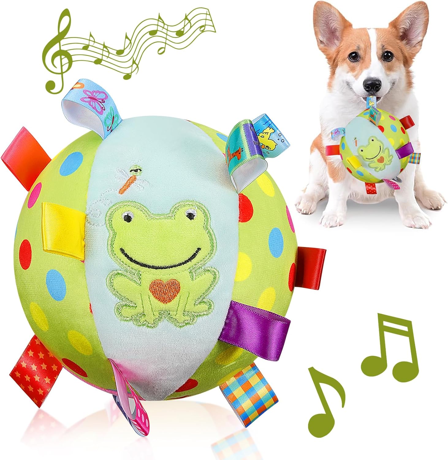 Plush Tug-and-Squeak Dog Ball