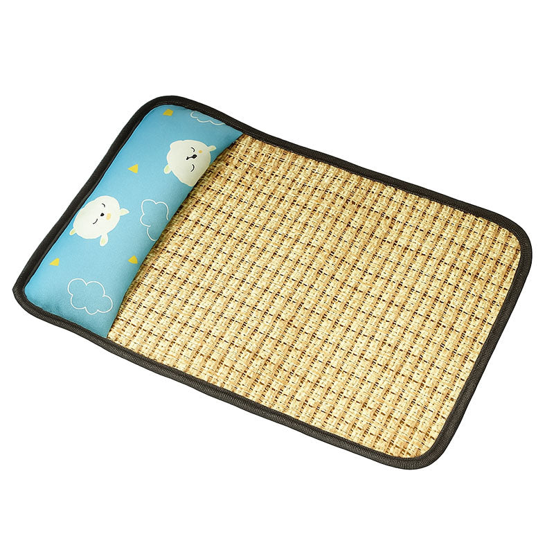 Cooling Rattan Pet Bed with Integrated Pillow
