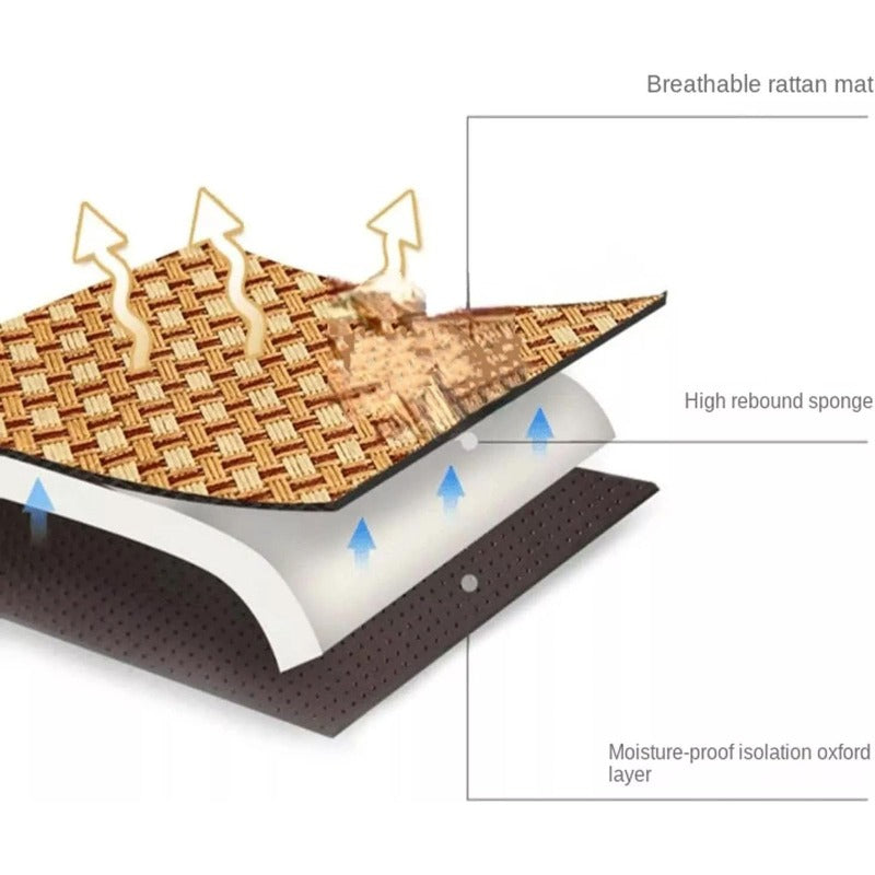 Cooling Rattan Pet Bed with Integrated Pillow