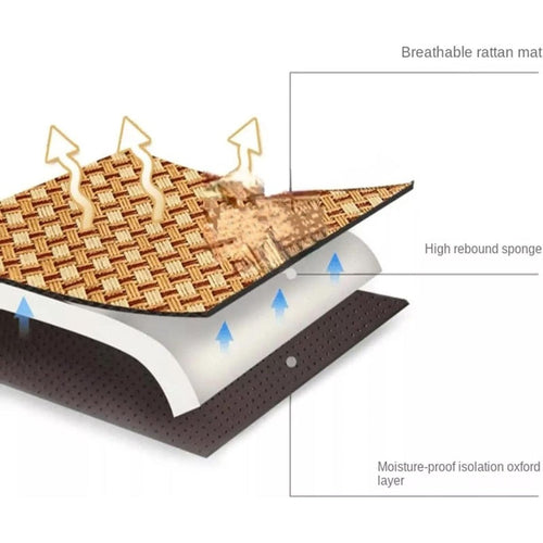Cooling Rattan Pet Bed with Integrated Pillow