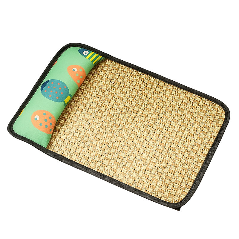 Cooling Rattan Pet Bed with Integrated Pillow