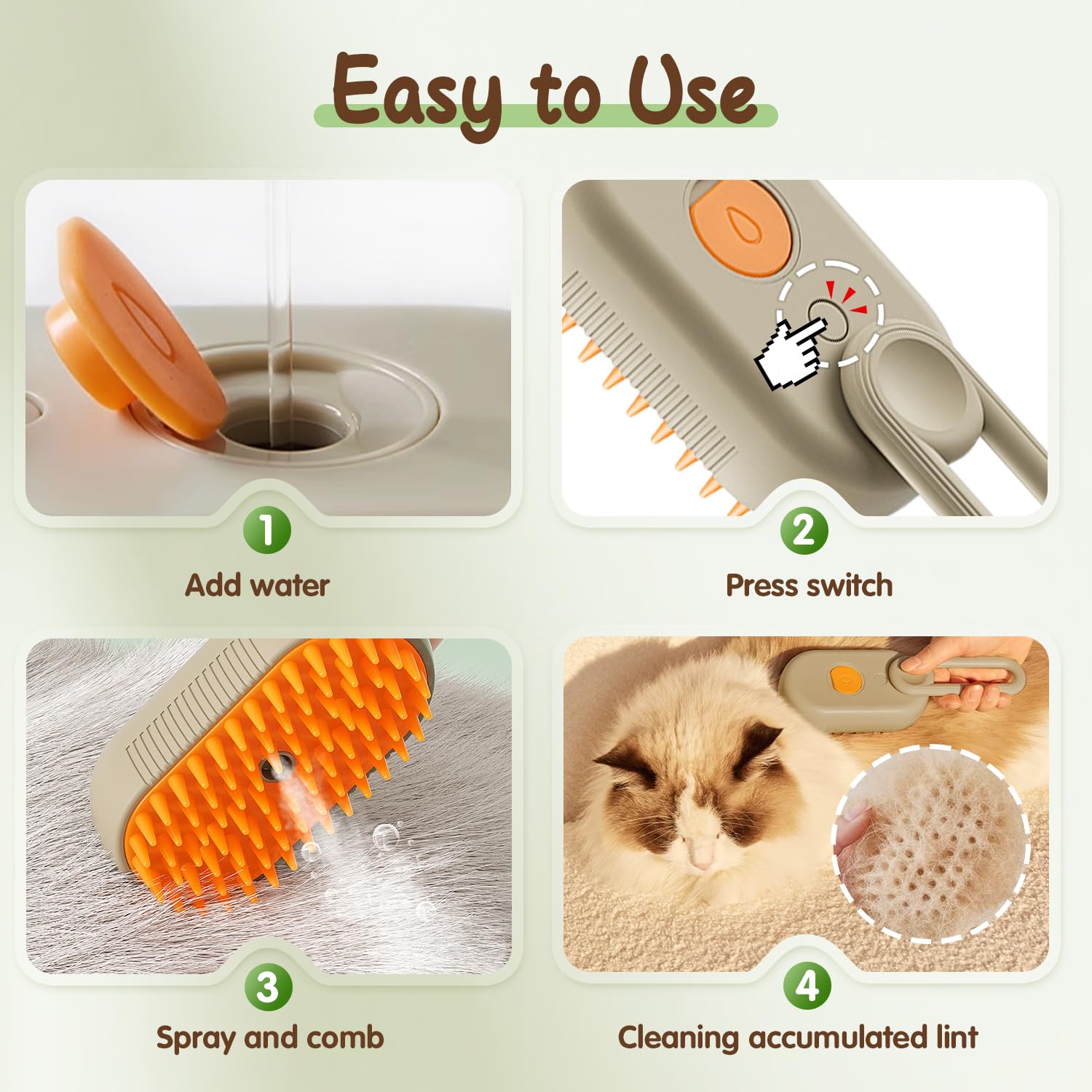 PuffEase Spritz defur comb