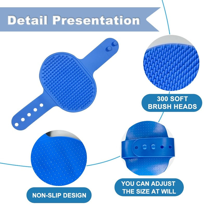 3‑in‑1 Silicone Pet Bath & Grooming Gloves Set
